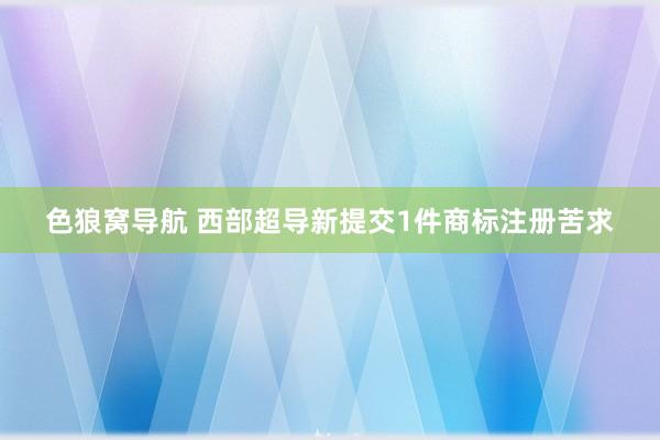 色狼窝导航 西部超导新提交1件商标注册苦求