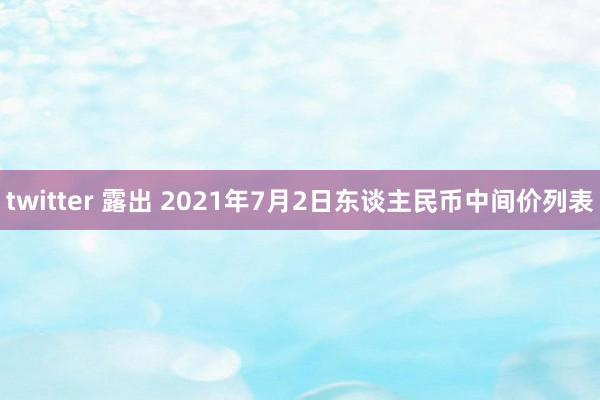 twitter 露出 2021年7月2日东谈主民币中间价列表