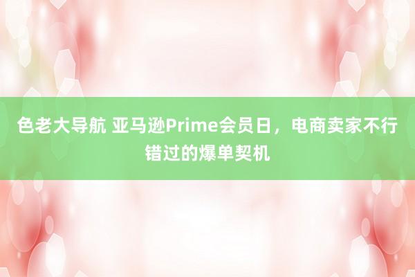 色老大导航 亚马逊Prime会员日，电商卖家不行错过的爆单契机