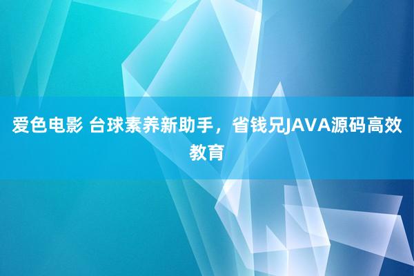 爱色电影 台球素养新助手，省钱兄JAVA源码高效教育