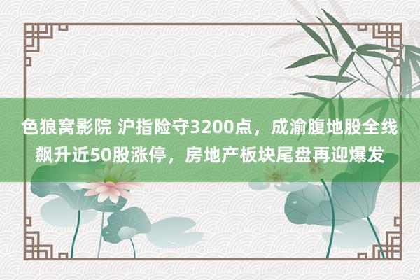 色狼窝影院 沪指险守3200点，成渝腹地股全线飙升近50股涨停，房地产板块尾盘再迎爆发