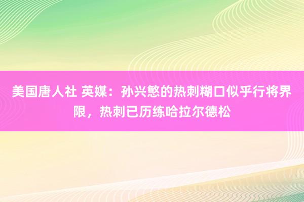 美国唐人社 英媒：孙兴慜的热刺糊口似乎行将界限，热刺已历练哈拉尔德松