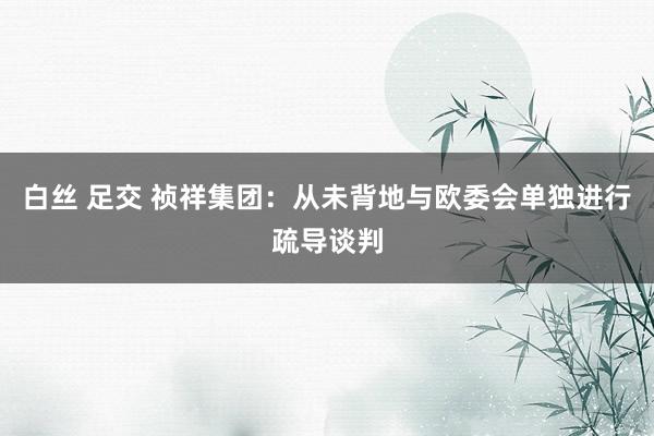 白丝 足交 祯祥集团：从未背地与欧委会单独进行疏导谈判