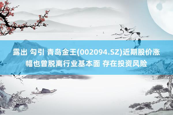 露出 勾引 青岛金王(002094.SZ)近期股价涨幅也曾脱离行业基本面 存在投资风险