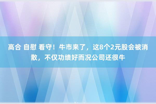 高合 自慰 看守！牛市来了，这8个2元股会被消散，不仅功绩好而况公司还很牛