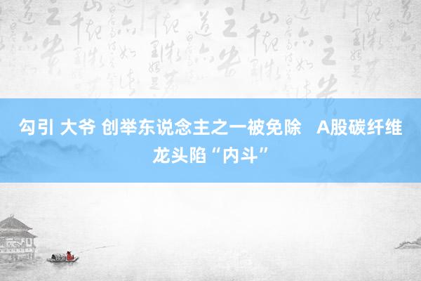 勾引 大爷 创举东说念主之一被免除   A股碳纤维龙头陷“内斗”