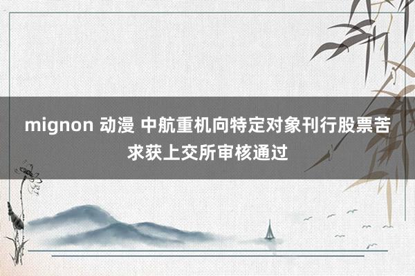 mignon 动漫 中航重机向特定对象刊行股票苦求获上交所审核通过