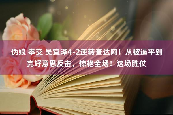 伪娘 拳交 吴宜泽4-2逆转查达阿！从被逼平到完好意思反击，惊艳全场！这场胜仗