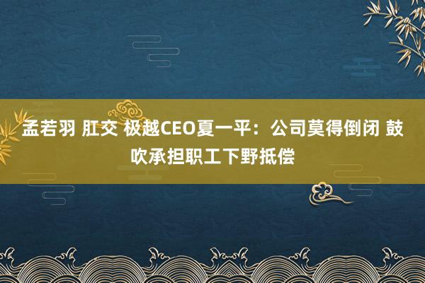 孟若羽 肛交 极越CEO夏一平：公司莫得倒闭 鼓吹承担职工下野抵偿