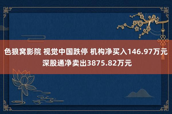 色狼窝影院 视觉中国跌停 机构净买入146.97万元 深股通净卖出3875.82万元