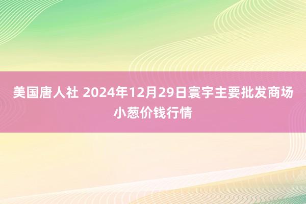 美国唐人社 2024年12月29日寰宇主要批发商场小葱价钱行情