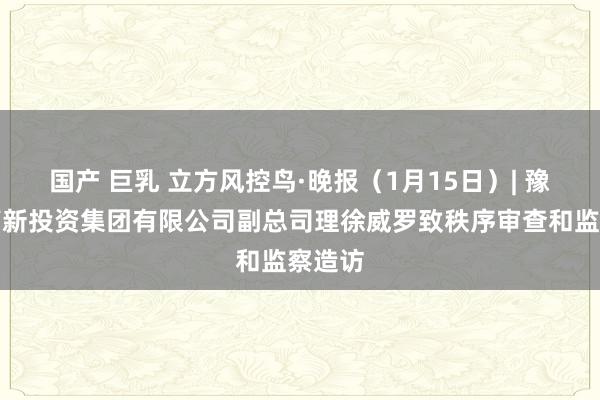 国产 巨乳 立方风控鸟·晚报（1月15日）| 豫东南高新投资集团有限公司副总司理徐威罗致秩序审查和监察造访