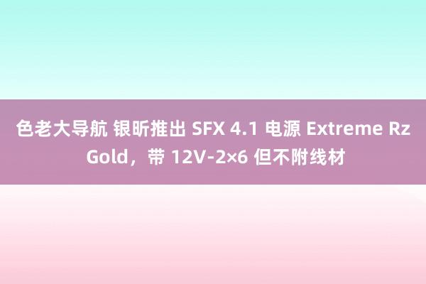 色老大导航 银昕推出 SFX 4.1 电源 Extreme Rz Gold，带 12V-2×6 但不附线材