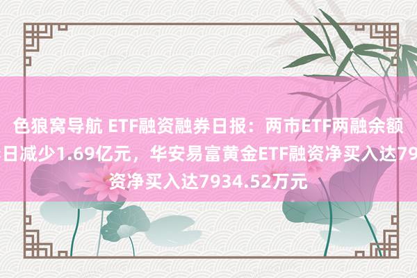 色狼窝导航 ETF融资融券日报：两市ETF两融余额较前一往异日减少1.69亿元，华安易富黄金ETF融资净买入达7934.52万元